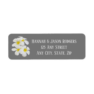 White Frangipani Flowers, on Medium Grey, Wedding