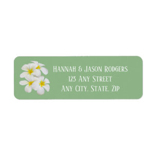 White Frangipani Flowers, on Sage, Wedding