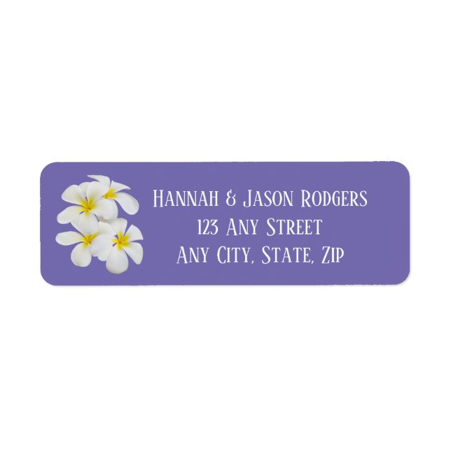 White Frangipani Flowers, Periwinkle, Wedding (Front)