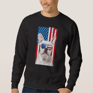 White French Bulldog 4th Of July For Kids Men Boys Sweatshirt