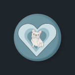 White French Bulldog Magnet<br><div class="desc">White French Bulldog,  heart</div>