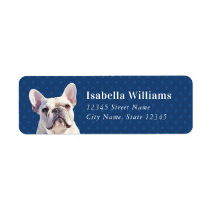 White French Bulldog Return Address Labels