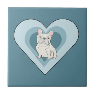 White French Bulldog Tile