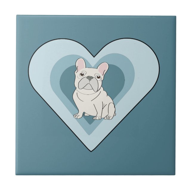 White French Bulldog Tile (Front)