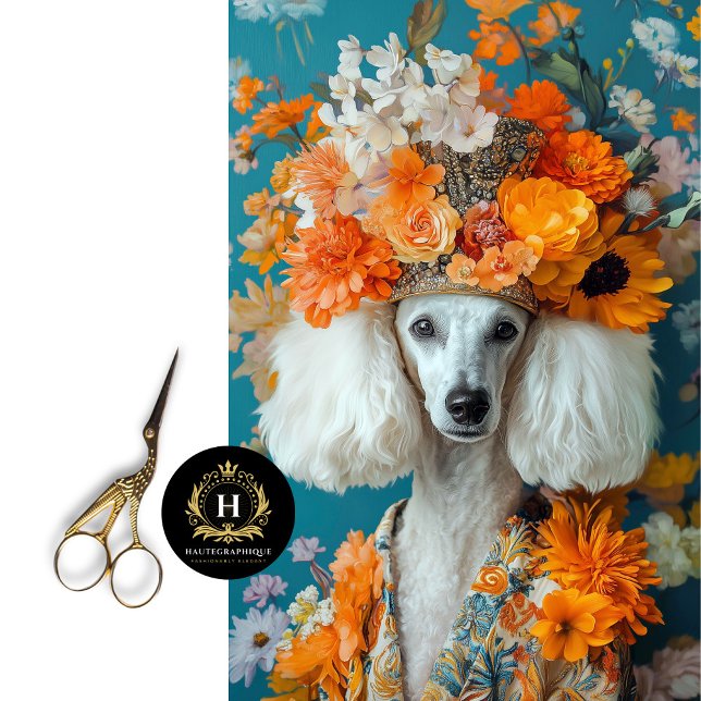 White French Poodle Portrait Decoupage  Tissue Paper (Creator Uploaded)