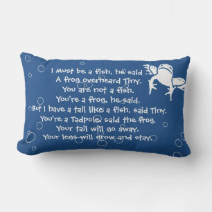 white frogs on blue story time bed time nap lumbar cushion