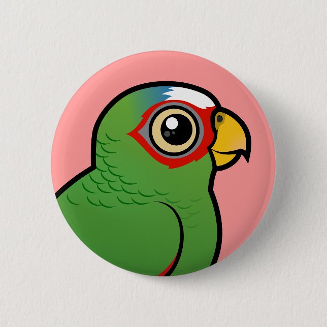 White-fronted Amazon 6 Cm Round Badge (Front)