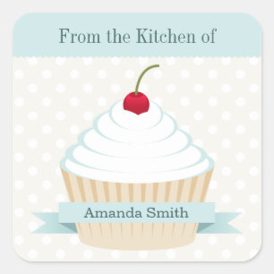 White Frosted Cupcake Kitchen Labels