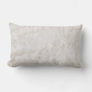 white fur lumbar cushion
