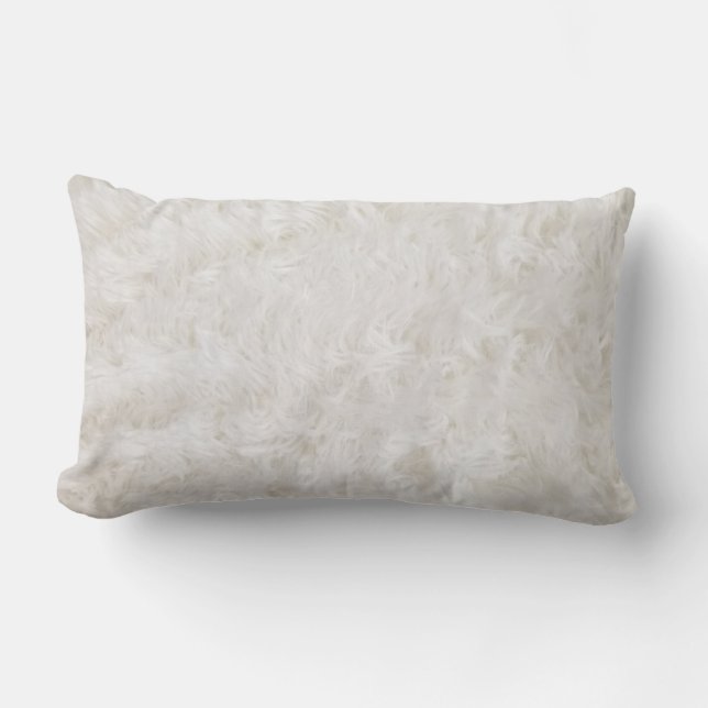 white fur lumbar cushion (Front)