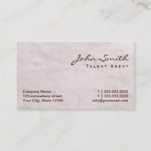 White Fur Talent Agent Business Card
