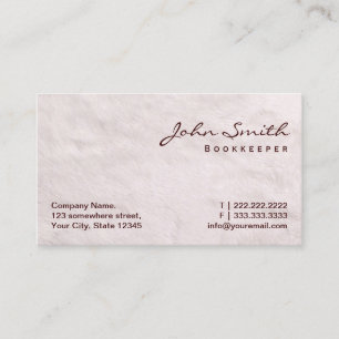 White Fur Texture Bookkeeper Business Card