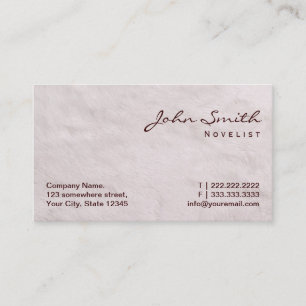 White Fur Texture Novelist Business Card