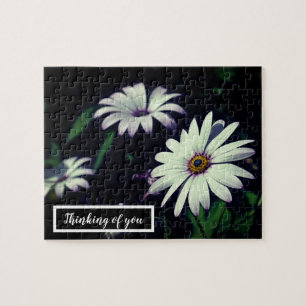 White Garden Flowers Adorable Thinking of You Jigsaw Puzzle