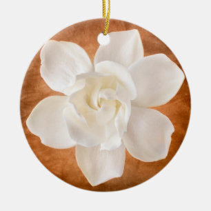 White Gardenia Flower Blossom Floral Ceramic Tree Decoration