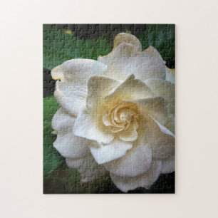White Gardenia Flower Jigsaw Puzzle
