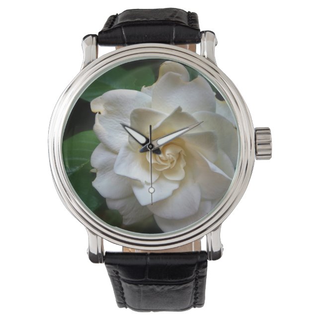 White Gardenia Flower Watch (Front)