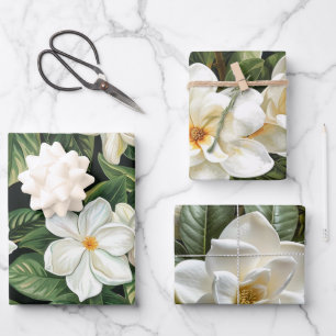 White gardenia flowers  wrapping paper sheet