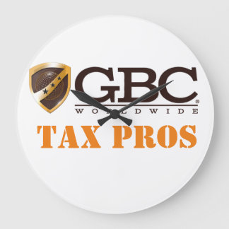White GBC Tax Pros Wall Clock