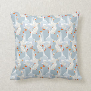 White Geese Pattern Cushion