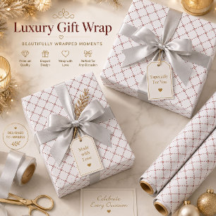 White Geometric Gift Wrapping Paper