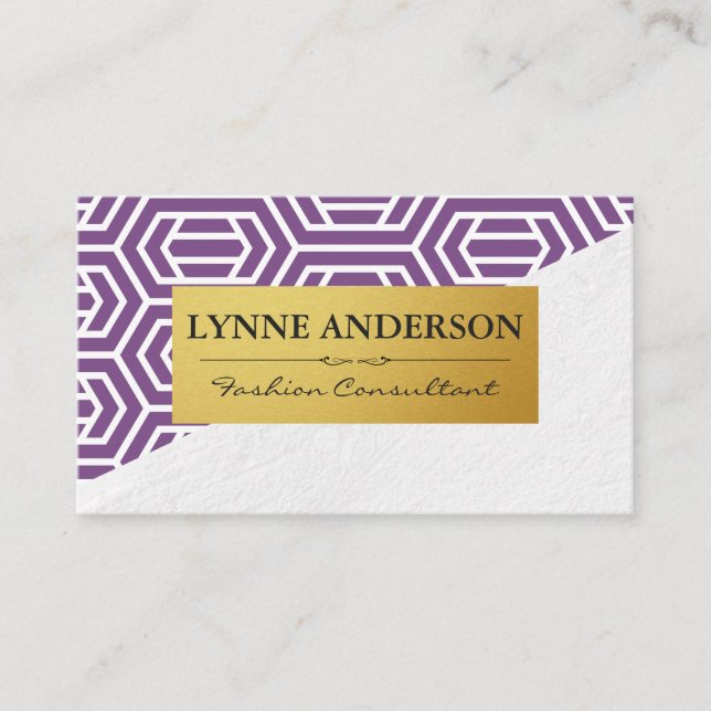 White Geometric Patterns | Texture Wall Business Card (Front)