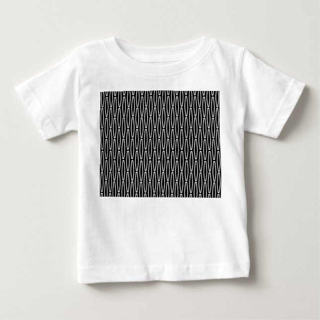 White Geometric Repeat  Baby T-Shirt (Front)
