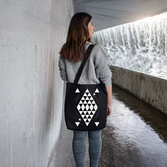 White Geometric Triangles  Tote Bag (Creator Uploaded)
