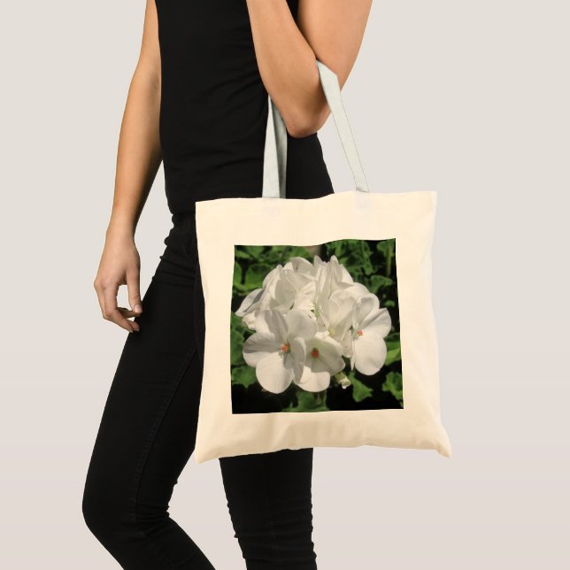White Geranium Flower Photo  Tote Bag (Front (Product))