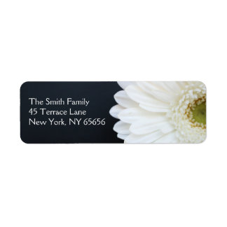 White Gerber Daisy Return Address Labels