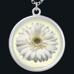 White Gerbera Daisy Necklace<br><div class="desc">A necklace featuring a close up image of a gerbera daisy.</div>