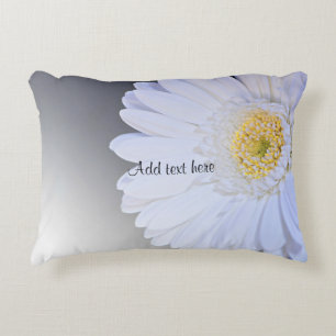 White Gerbera Flower, Customisable Decorative Cushion
