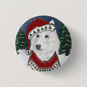 White German Shepherd 3 Cm Round Badge