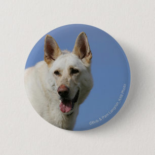 White German Shepherd 6 Cm Round Badge