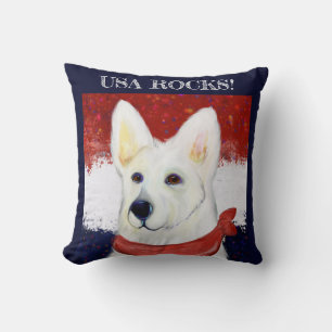 White German Shepherd Cushion