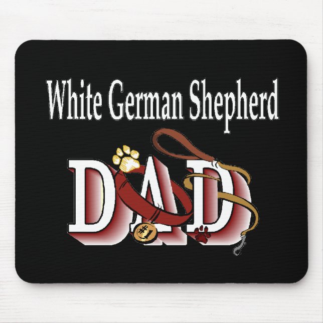 White German Shepherd Dad Gifts Mouse Pad (Front)