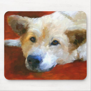 White German Shepherd Dog Mousepad