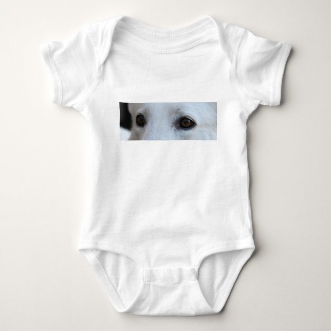white german shepherd eyes baby bodysuit (Front)