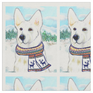 White German Shepherd Fabric