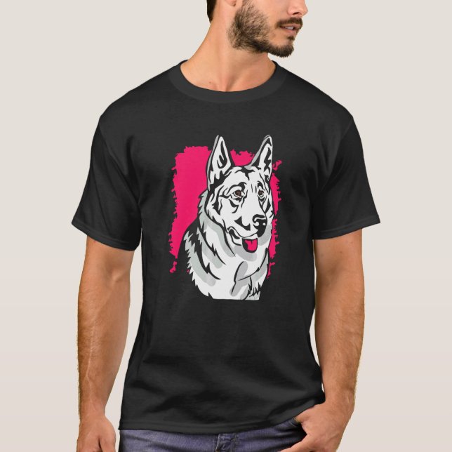 White German Shepherd Face Artwork T-Shirt (Front)