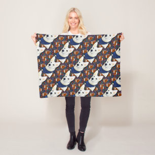 White German Shepherd Fleece Blanket
