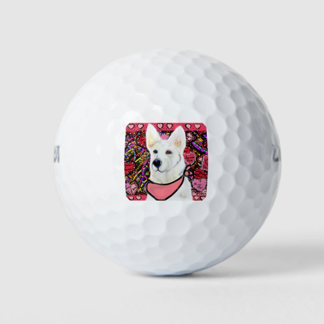 White German Shepherd Golf Balls (Front)
