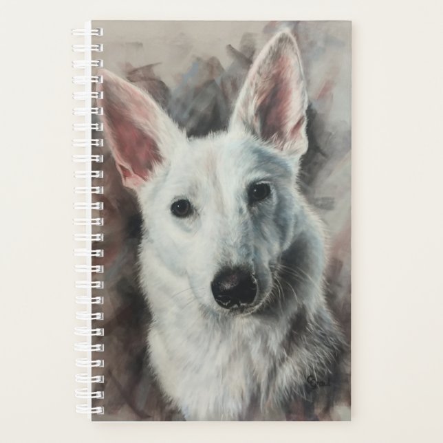 White German Shepherd GSD happy dog Planner (Front)