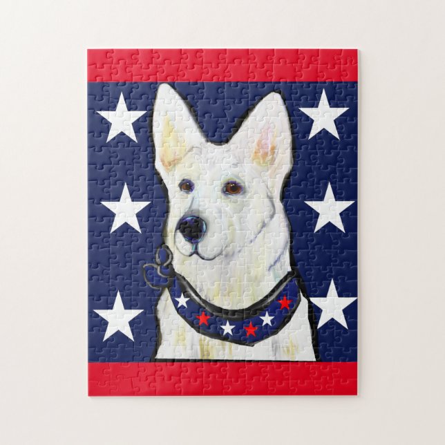 WHITE GERMAN SHEPHERD JIGSAW PUZZLE (Vertical)