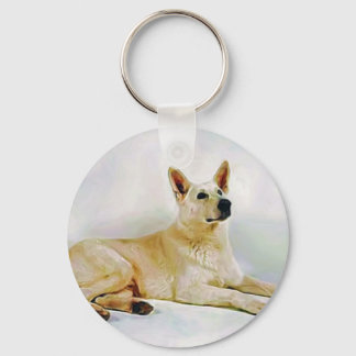 White German Shepherd Key Ring