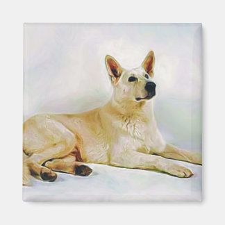 White German Shepherd Magnet