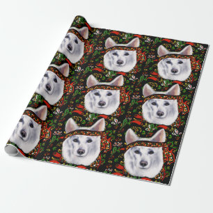 WHITE GERMAN SHEPHERD MEXICO WRAPPING PAPER
