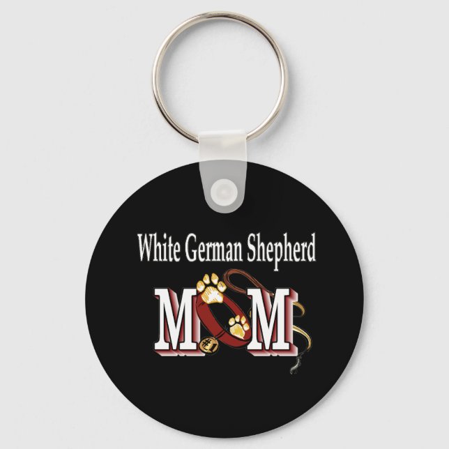 white german shepherd mum Keychain (Front)