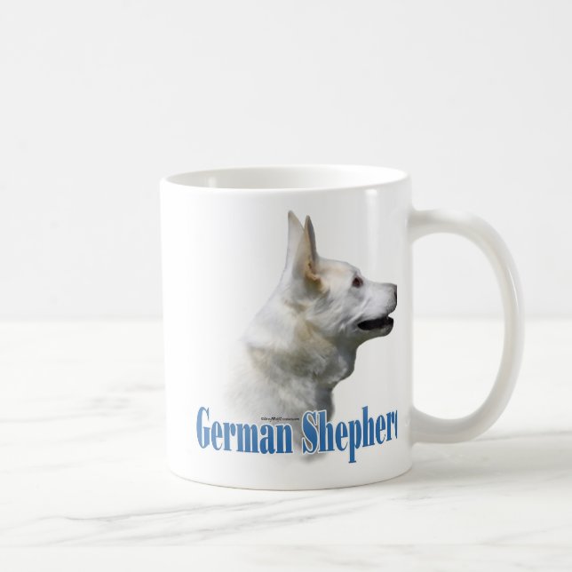 White German Shepherd Name Coffee Mug (Right)