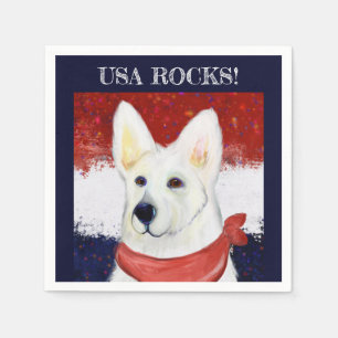 White German Shepherd Napkin